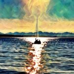 West Seattle - Lincoln Park - Sunset - Sailboat